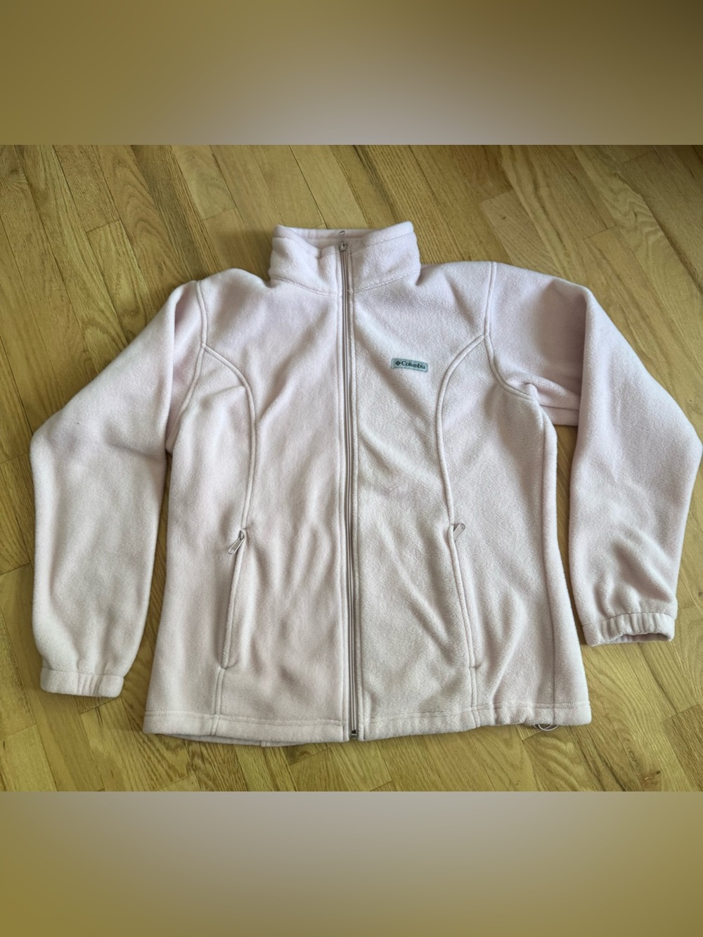 Columbia Women’s XL Baby Pink Full Zip Fleece Jacket Zip Pockets